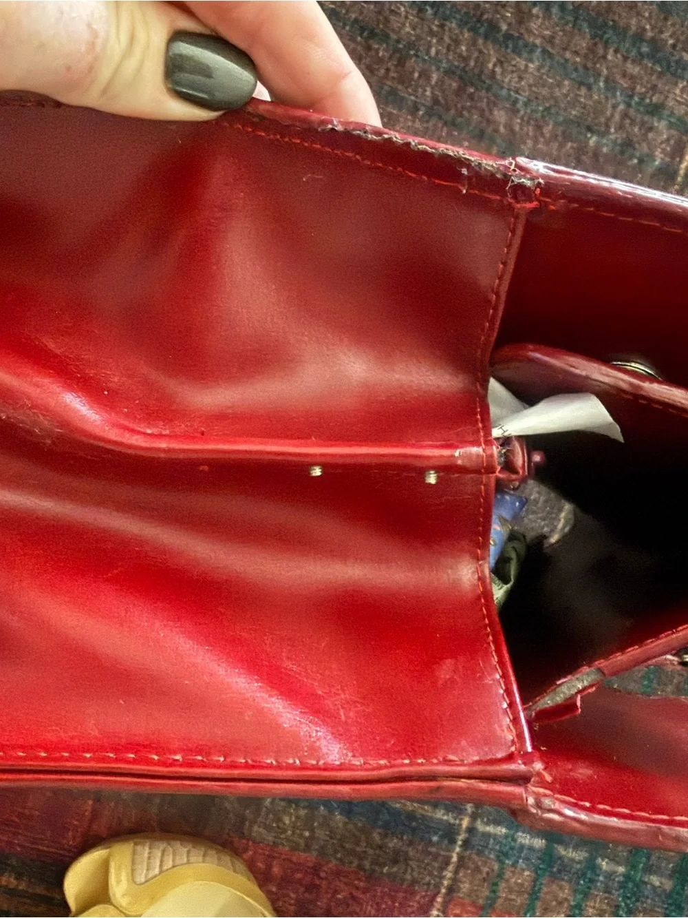 American Vintage Red Leather Laptop Bag